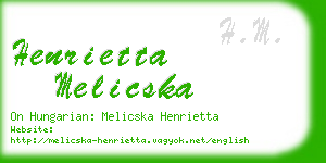 henrietta melicska business card